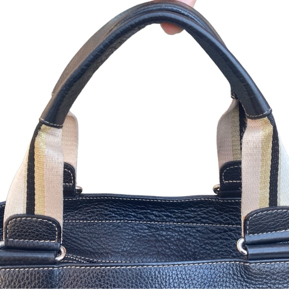 FURLA Black Pebbled Leather Hobo Handbag Purse Bag - Picture 3 of 16